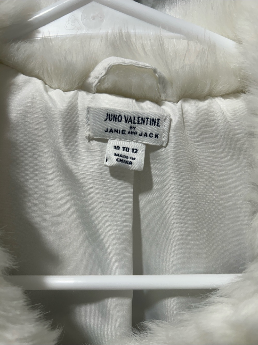 Janie and Jack x Juno Valentine Striped Faux Fur Coat Size 10-12 - Picture 3 of 6